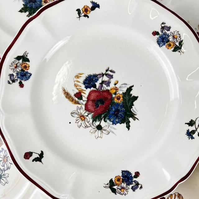 Ceramic Vintage Agreste Dessert Plates from Sarreguemines, 1970s, Set of 8 For Sale - Image 7 of 10