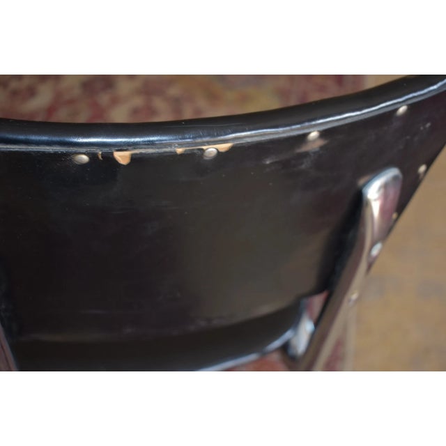 Set of 3 Vintage Chrome Kitchen Chairs Black Vinyl Mid Century Fixtures MFG For Sale - Image 9 of 13