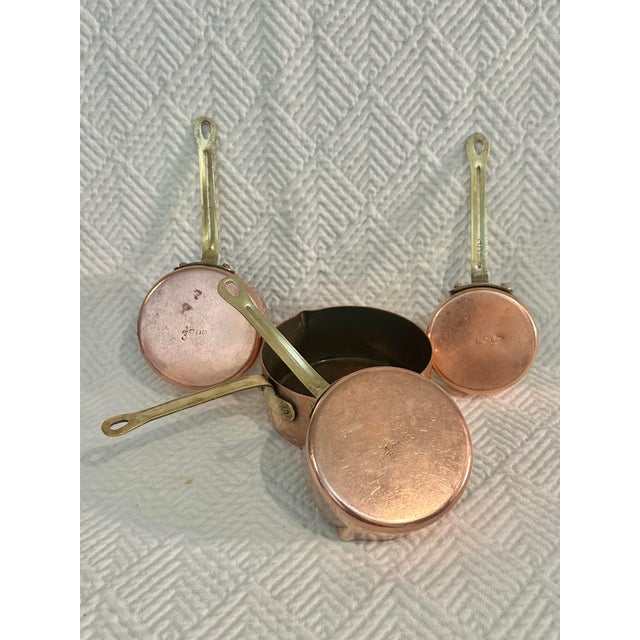 Vintage Copper & Brass Measuring Cups, Set of 4 – French Country Farmhouse Decor For Sale - Image 4 of 11