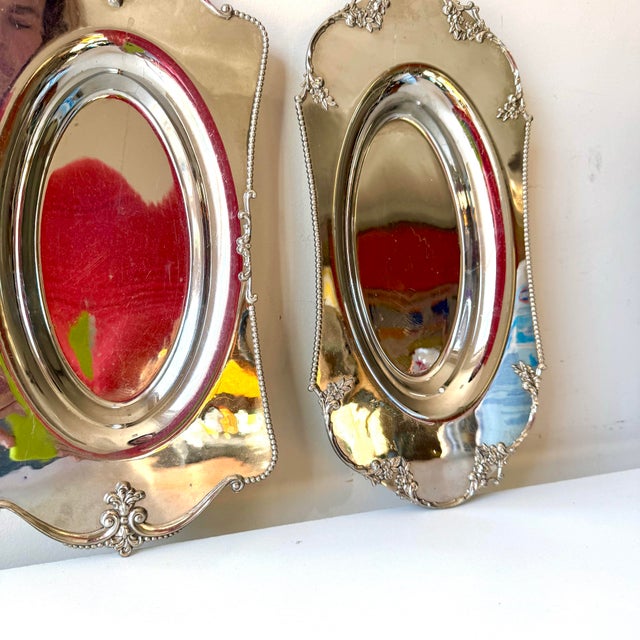 Late 20th Century Late 20th Century Silver Plate Buckle Bread Plates - a Pair For Sale - Image 5 of 7