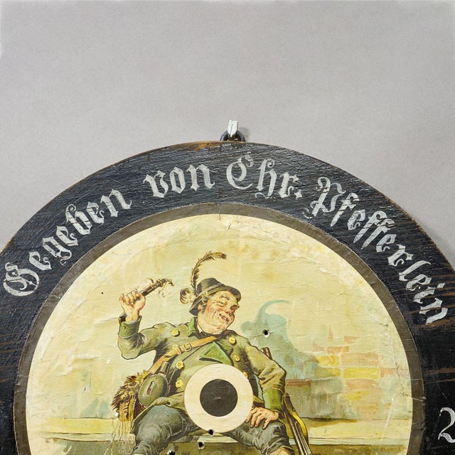 Early 20th Century Antique German Shooting Target With Humorous Hunter Motif, Germany 1929 For Sale - Image 5 of 6