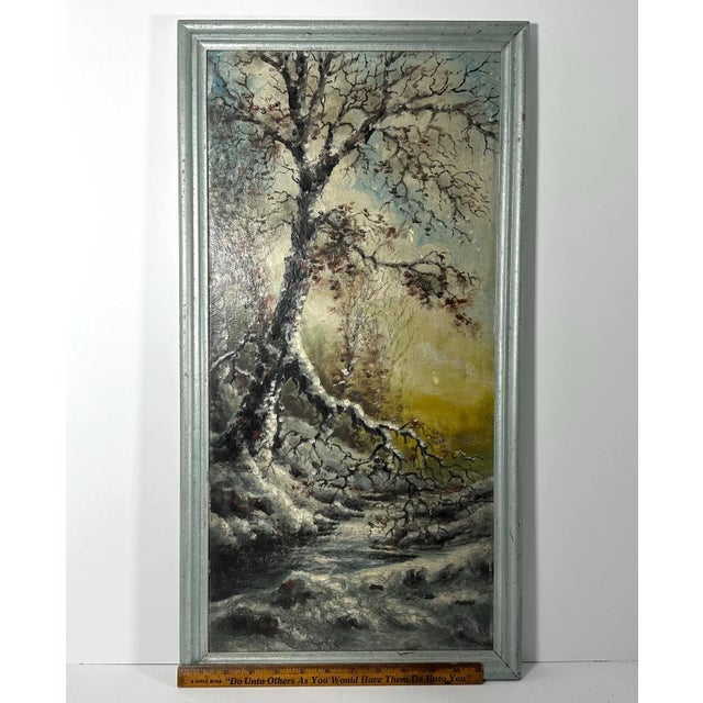 Vintage Impressionist Oil Painting: Winter Sunset, Mr. Shade, c. 1935 For Sale - Image 10 of 10