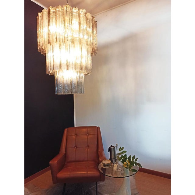 Large Three-Tier Murano Smoked Glass Tube Chandelier, 1990 For Sale - Image 18 of 18