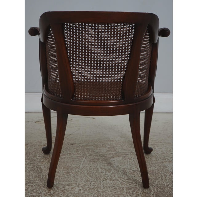 Vintage French Carved Cane Tub Chair For Sale - Image 4 of 18