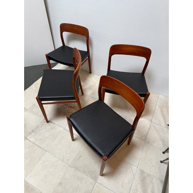 Mid-Century Modern Niels Otto Møller for J. L. Møllers Model 75 Teak Side Chairs, Set of Four For Sale - Image 3 of 12
