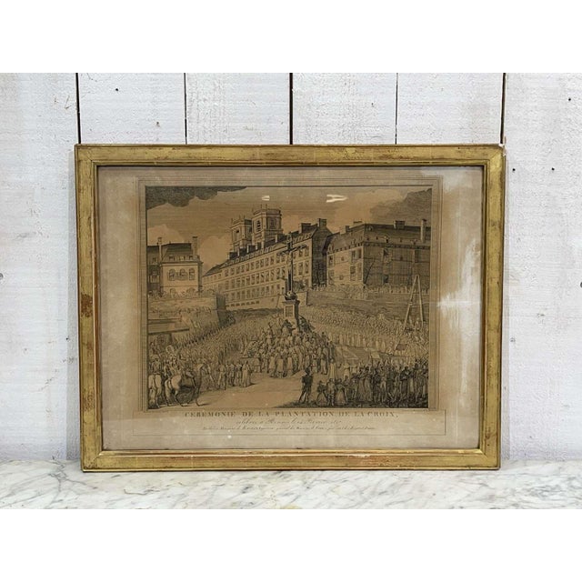 Logerot, Ceremony of the Planting of the Cross, 1817, Engraving, Framed For Sale - Image 9 of 9