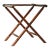 Antique Luggage Rack With Vintage Swan Embroidered Ribbon | Antique Butler's Table | Folding Suitcase Stand For Sale