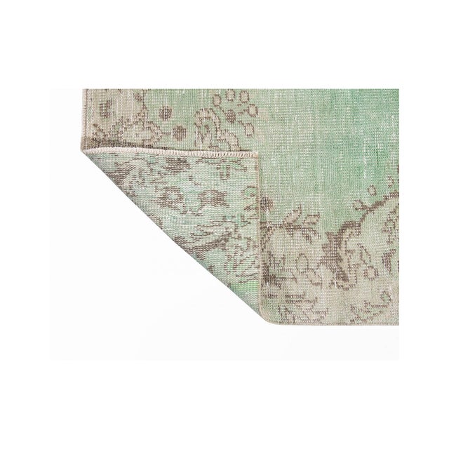 1960s Green Vintage Turkish Oushak Rug - 4`7" X 7`9" For Sale - Image 5 of 6