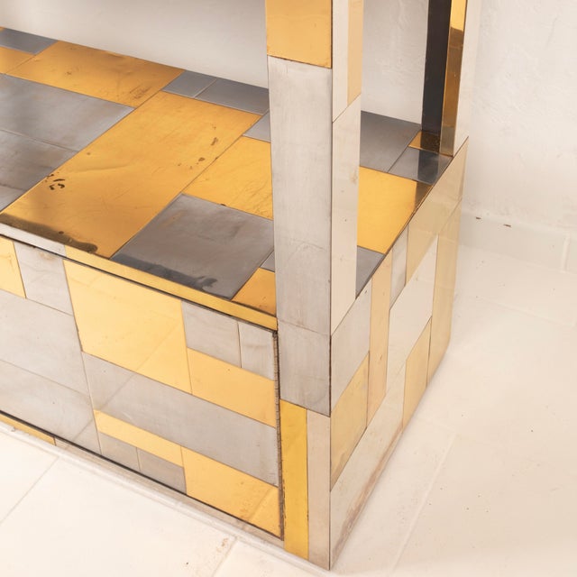 Cityscape Brass and Stainless Steel Bookcase by Paul Evans, 1971 For Sale - Image 17 of 18