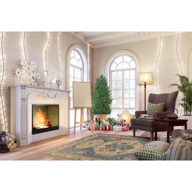 5x8 Luna Kilim Blue Traditional Medallion Hand Knotted Wool Carpet Rug For Sale - Image 4 of 10