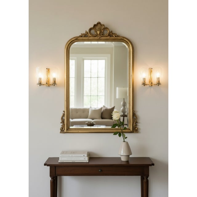 Italian vintage 1950’s Brass Glass Sconces Set of 2 Italian wall sconces set of 2 Fontana Arte, featuring a diamond-...