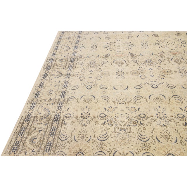 Beige Doris Leslie Blau Antique Allover Geometric Cream Beige Rug - c. 1900 For Sale - Image 8 of 8