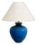 French Ceramic Lamp with Blue Glazed Base from Louis Drimmer, France, 1980s For Sale
