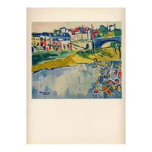 1958 Vlaminck Lithograph 9 the Bridge at Chatou