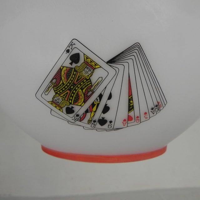Murano Pendant Lamp with Playing Card Images in Opaline Glass, 1960s For Sale - Image 16 of 18