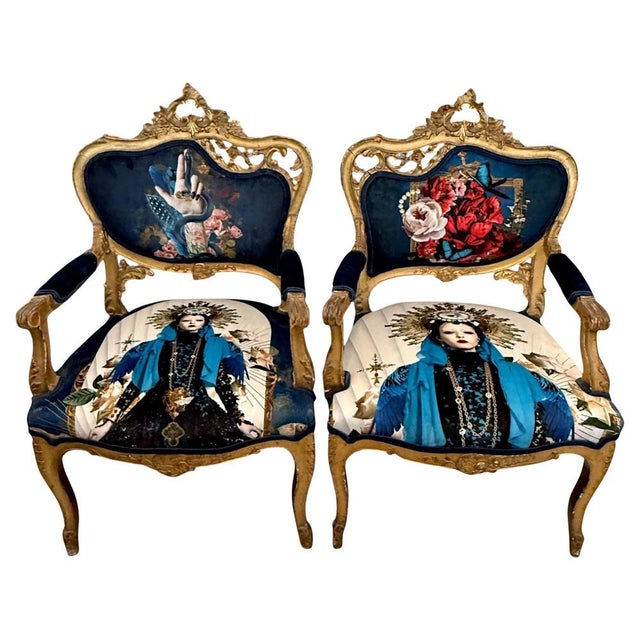 Set of Louis XV Style Gilt Armchairs For Sale - Image 18 of 18