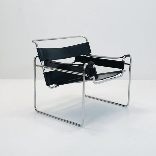 Italian Leather B3 Lounge Chair by Marcel Breuer for Fasem, 1980s For Sale - Image 11 of 11