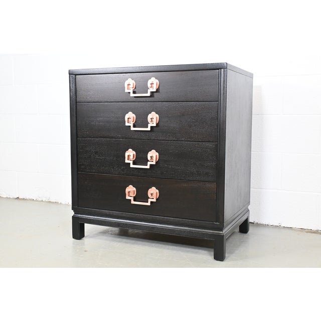 1950s Mid-Century Modern Landstrom Ebonized Mahogany Bachelor Chest For Sale - Image 5 of 11
