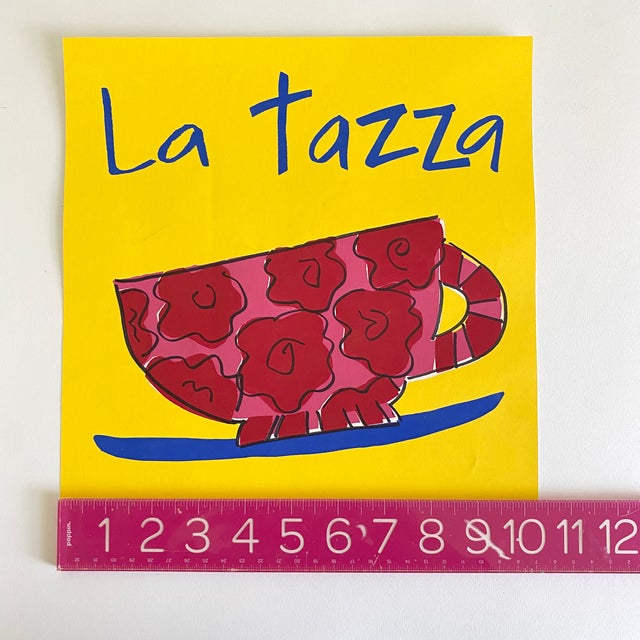 Yellow La Tazza Coffee Cup Original Silkscreen 1993 1:1 For Sale - Image 8 of 9