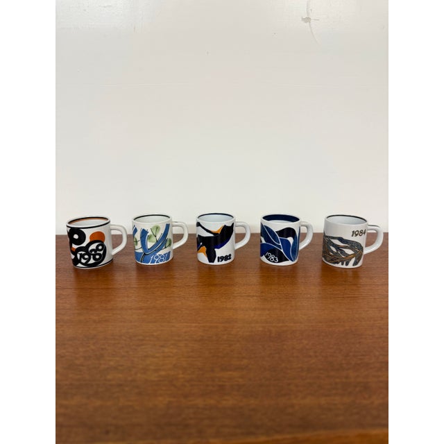 Royal Blue Complete Set of Royal Copenhagen Annual Mugs Small Size Years 67-14 47 Mugs Total For Sale - Image 8 of 11