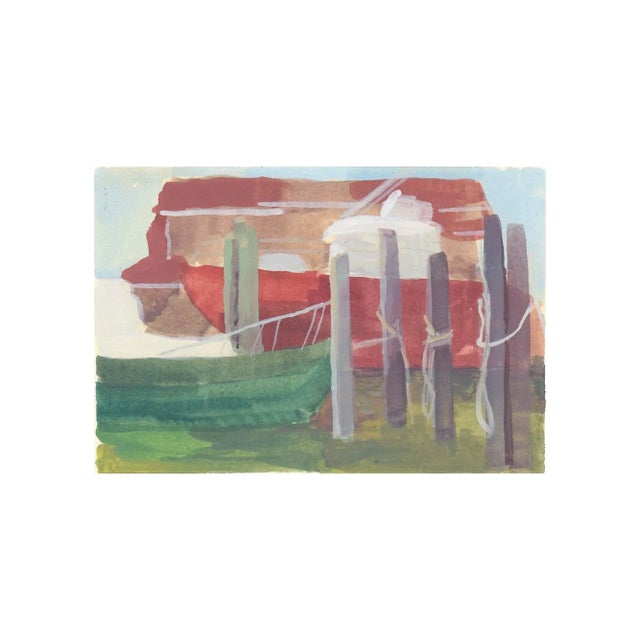 Michelle Farro Boats in Harbor Painting, Limited Edition Print by Michelle Farro For Sale - Image 4 of 4