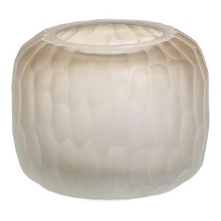 Albinen Frosted Cut Glass Vase, Small For Sale