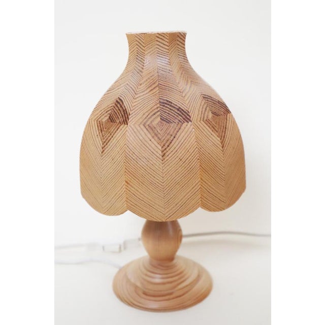 This beautiful, rare set of two swedish table lamps with pinewood shades is naturally stunning. The pinewood lamp base,...