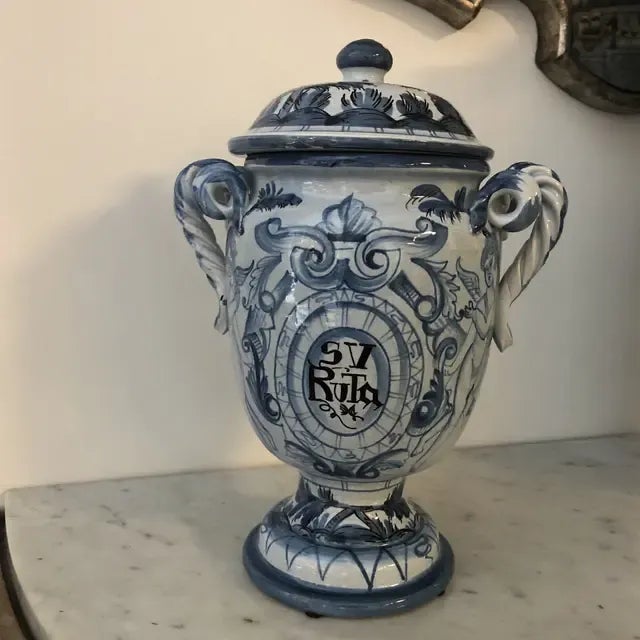 1990s Hand Painted Sv Ruta Ceramic Urn For Sale - Image 9 of 9