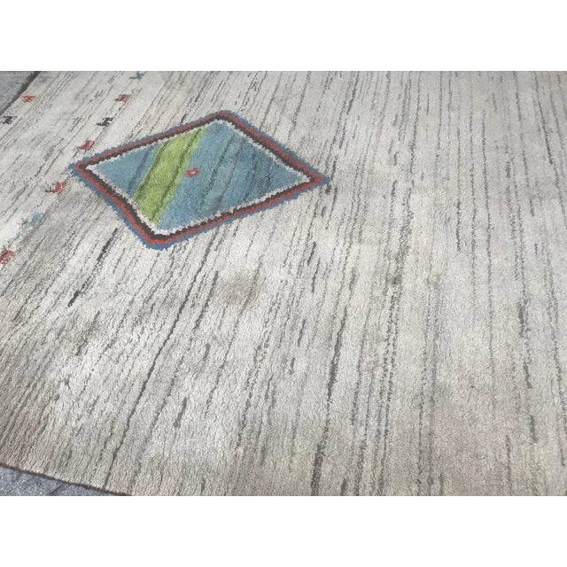 Large Vintage Gabbeh Art Deco Design Rug For Sale - Image 3 of 9