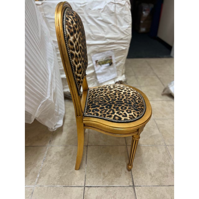 Gold 1960s Animal Print Leopard Accent Small Chair For Sale - Image 8 of 8