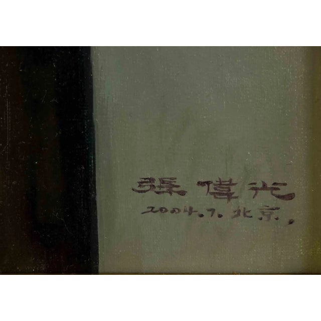 Apples on the Table is an original oil on canvas realized by the chinese painter Zhang Wei Guang (Mirror) in 2008. Hand...