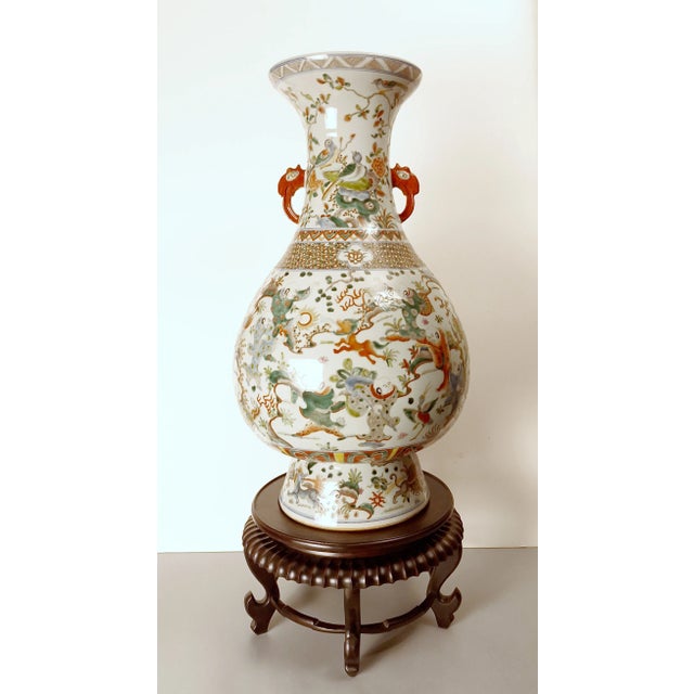 Chinese Large Chinese Porcelain Taoist Practices Yuhuchunping For Sale - Image 3 of 11