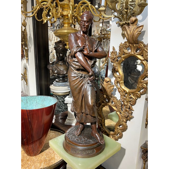 Brown Georges-Charles Coudray Large Orientalist Egyptian Female Bronze Sculpture For Sale - Image 8 of 18