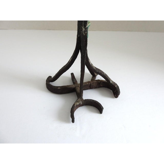 Metal Antique British Hand-Forged Iron Cattle Branding Iron Candle Holder For Sale - Image 7 of 7