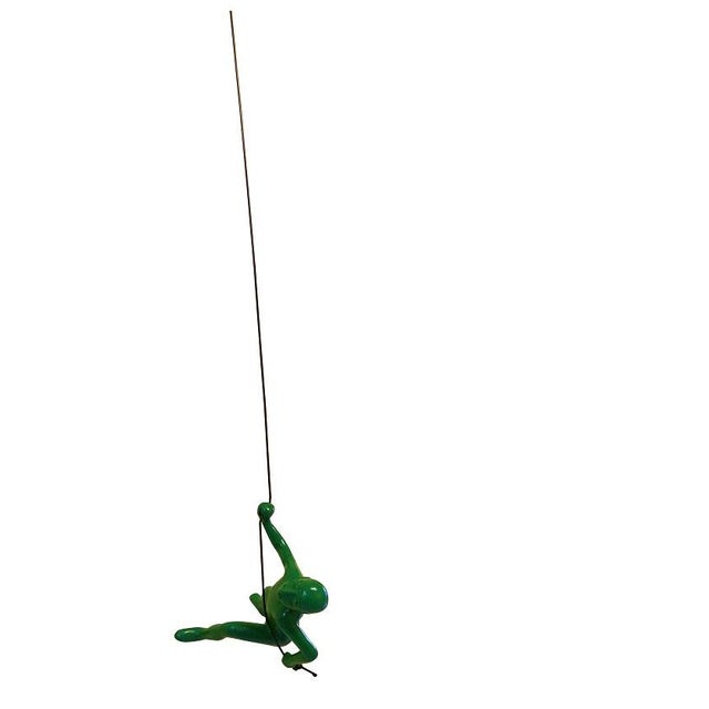 Green Green Position 1 Climbing Man 3d Hanging Wall Art Sculpture For Sale - Image 8 of 8