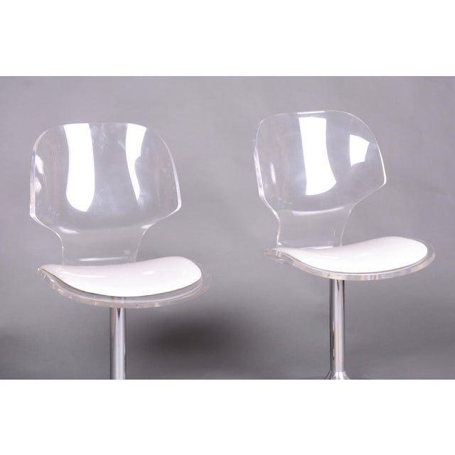 Mid-Century Modern Mid-Century Modern Chairs in Chromed Steel and Acrylic Glass, Czech, 1960s, Set of 2 For Sale - Image 3 of 9