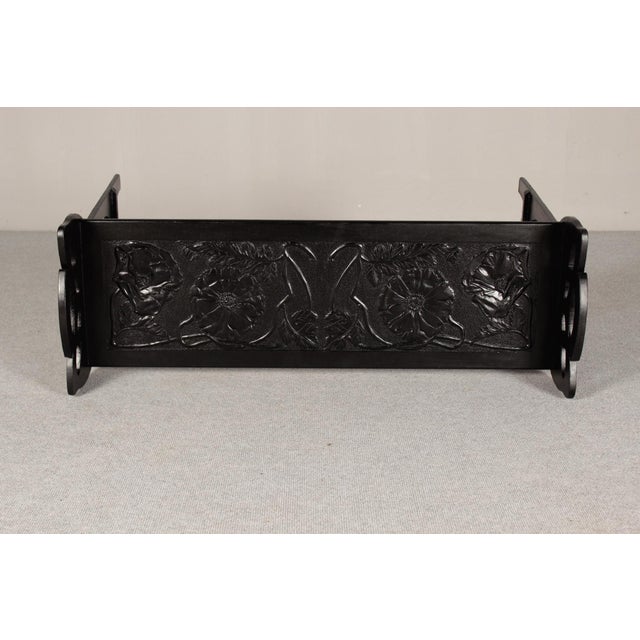 Art Nouveau Bench with Carved Poppies, 1890s For Sale - Image 6 of 14