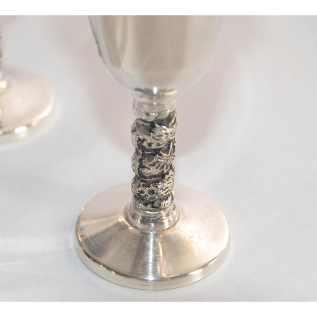 Silver 1930s Mid-Century Modern F. B. Rogers Silver Plated Goblets Stemware, Set of 8 For Sale - Image 8 of 18