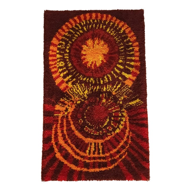 Mid-Century Modern Floor Rug in Wool, Germany, 1970s For Sale