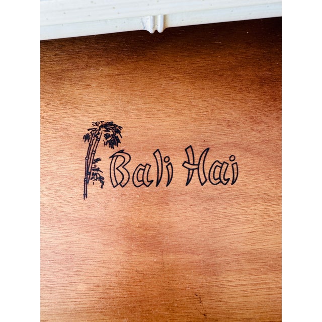 Vintage Henry Link Bali Hai Faux Bamboo Desk & Spindle-Back Chair Set For Sale - Image 9 of 15