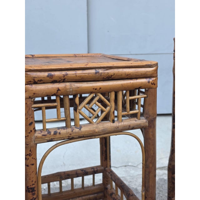1920s Art Nouveau Bamboo Stacking Tables, Italy, 1920s, Set of 3 For Sale - Image 5 of 17