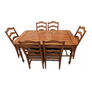 1980s Guy Chaddock "Melrose Collection" Dining Set of 7 For Sale