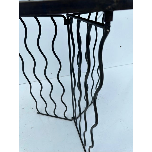 1970s Vallauris mosaic and wrought iron round side table For Sale - Image 5 of 9