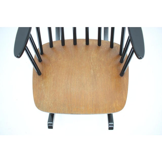 Finnish Varjonen Wooden Beech Rocking Chair, 1960s For Sale - Image 11 of 16