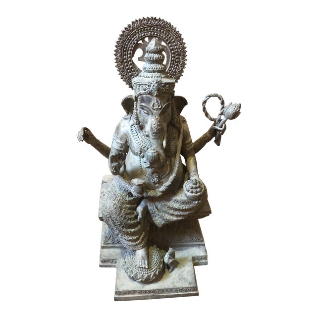 Antique Ganesh 4 Hands Hindu Statue Chairish