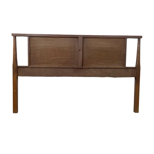 Mid 20th Century Mid-Century Modern Walnut Headboard, Vintage Full Size For Sale - Image 5 of 12