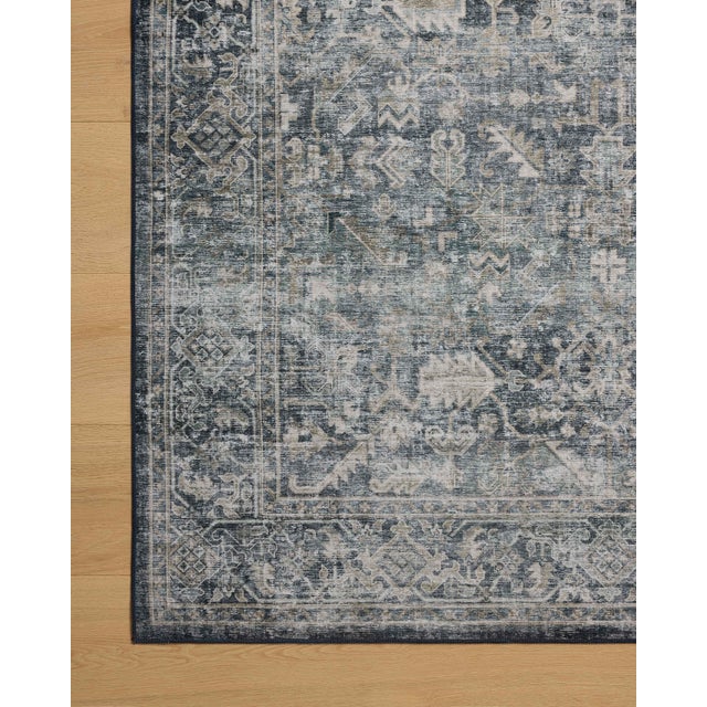 2020s Amber Lewis x Loloi Josie Ocean / Natural 3'-6" x 5'-6" Machine Washable Accent Rug For Sale - Image 5 of 7