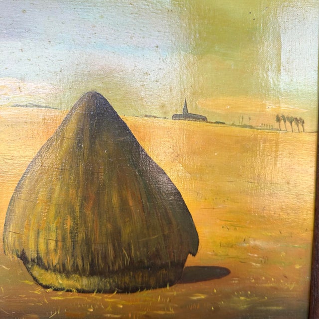Framed Surrealist Oil Landscape Painting Signed Walle For Sale - Image 4 of 11
