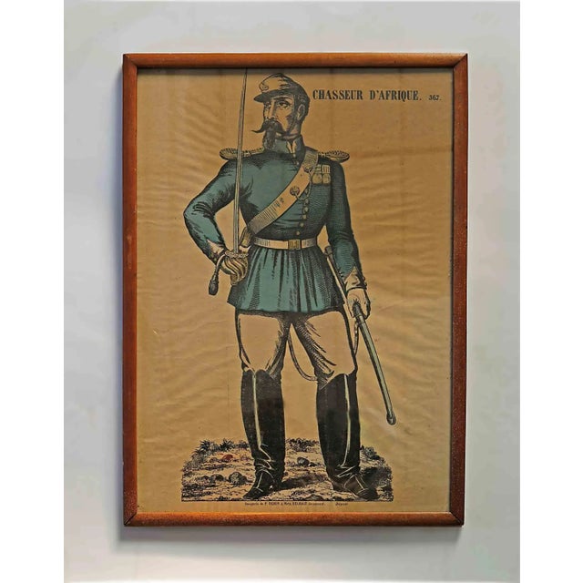 French Prints French Soldiers Antique - A Pair, Framed For Sale - Image 3 of 7