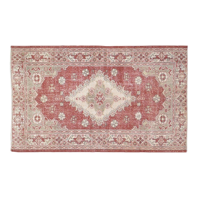 Vintage Turkish Anatolian Hand Knotted Wool Rug, 4'2''x7'1'' For Sale